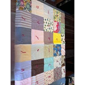 Handmade Quilt-multi patterns with rose floral side 49x41 inches